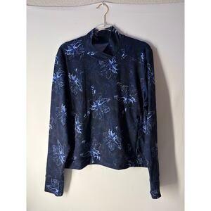 Columbia Floral Print Mock Neck Long Sleeve Pullover Top Size XXL Women's